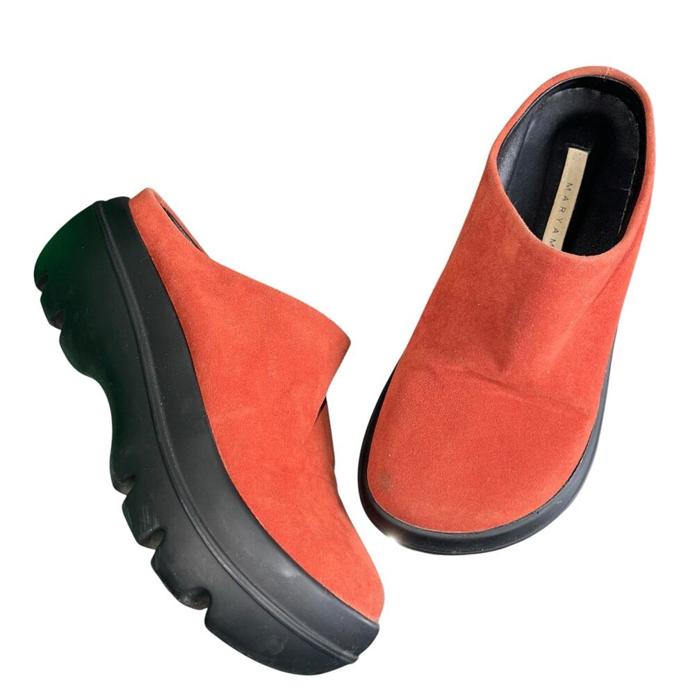 Maryam Platform Clogs Suede Leather